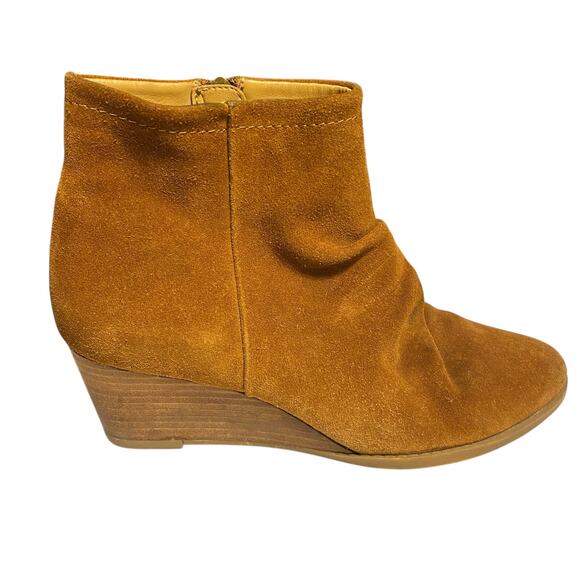 FRANCO SARTO Winston Bootie Size 8M Suede Leather Wedge Side Zip Boots - Picture 9 of 16